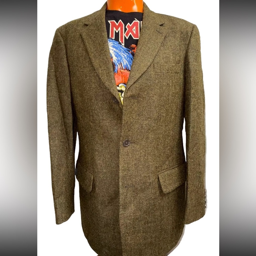 J Crew Blazer 40R Wool Tweed Brown/Green Vintage Sport Coat Jacket EUC USA Made